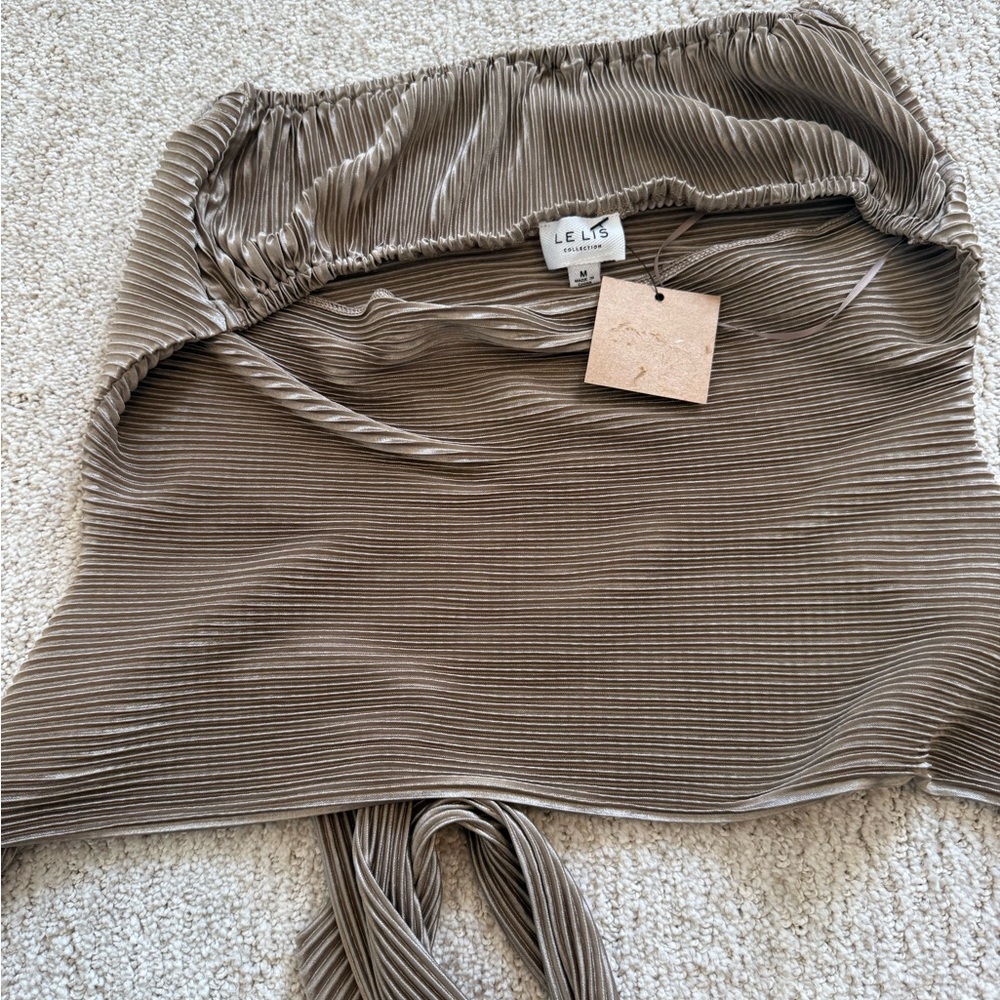 Women’s Lelis Shimmer Pleated Front Tie‎ tube top size medium - Picture 8 of 9